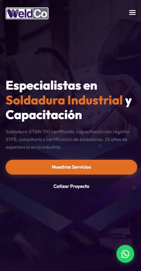 Sitio web de WeldCo desarrollado por Ponciano Studio