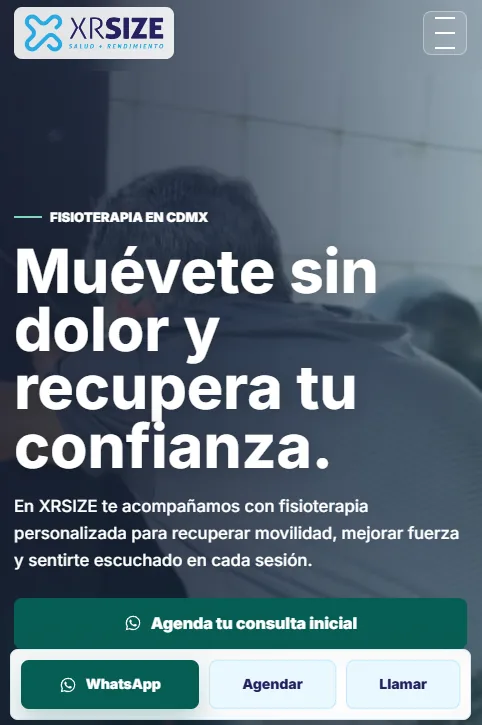 Sitio web de XRSize desarrollado por Ponciano Studio
