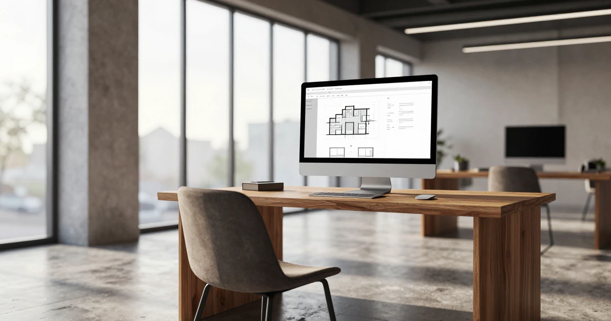 Escritorio con un monitor que muestra un esquema web