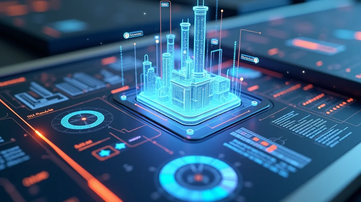 Imagen ilustrativa sobre Captura de pantalla de una ficha de Google My Business optimizada para una empresa industrial, mostrando categorías específicas, fotos de instalaciones y reseñas. Diseño limpio con enfoque en elementos clave. para el artículo Optimiza Google My Business para Empresas Industriales en México 2026
