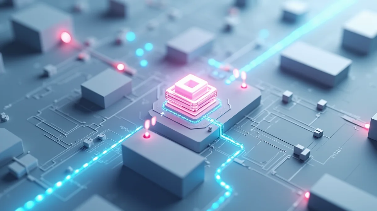 Imagen ilustrativa sobre Captura de pantalla de un ejemplo de esquema estructurado (JSON-LD) para una empresa industrial B2B, con anotaciones que explican cada sección. Estilo limpio y profesional. para el artículo SEO Técnico para Sitios Industriales: Checklist 2026